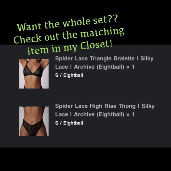 NWT Black “Spider” Lace Triangle Bralette with Cutouts - Picture 5 of 5